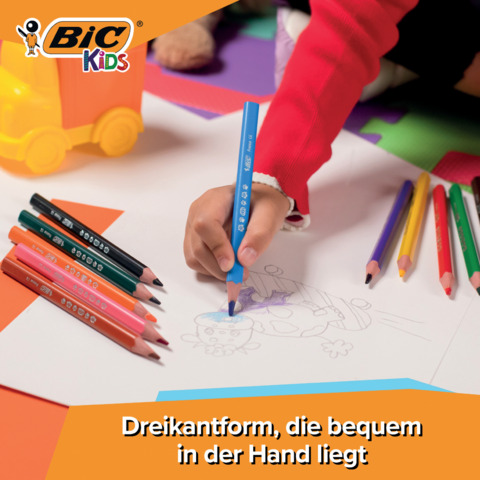 Matite colorate BIC Kids Evolution Triangle con fusto triangolare in conf. 12 pezzi assortiti - 82973511